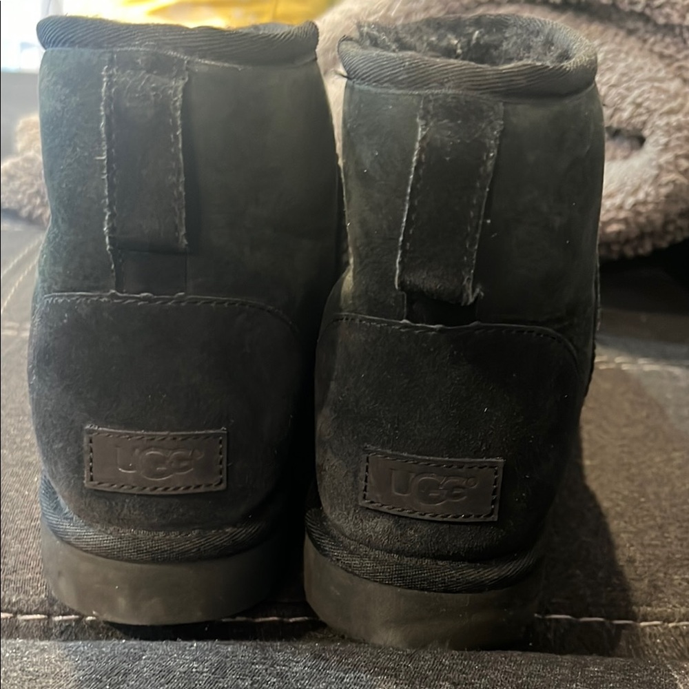UGG Black Winter Boots with Suede Finish and Fuzzy Lining